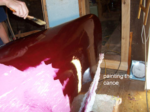 painting the canoe