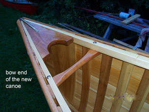 bow end of canoe